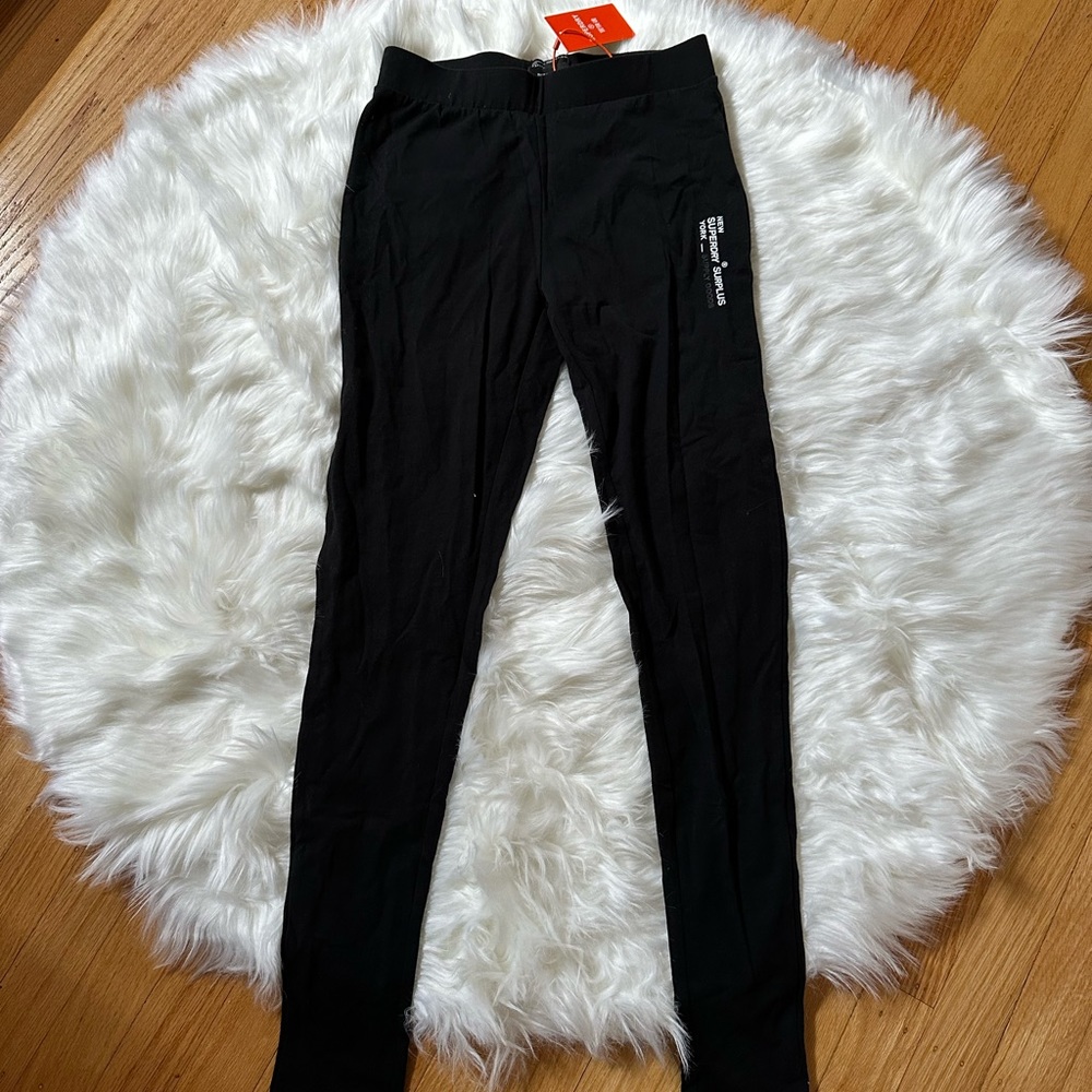 black superdry cotton leggings